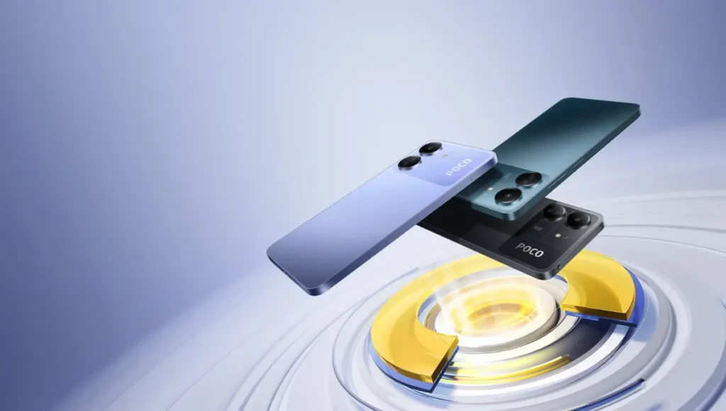 POCO C65 phone with big screen and smooth performance